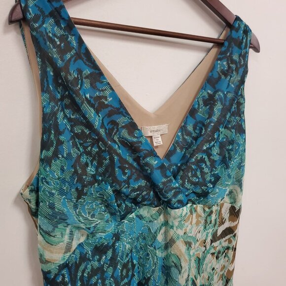 Dressbarn Womens Y2K Babydoll Forest Fairy Midi Dress Size 14 Mystical Whimsical - Picture 2 of 11